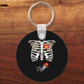 Pregnancy Skeleton Rib Funny Firefighter Bump Shir Sleutelhanger (Voorkant)