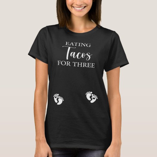 Pregnancy Thanksgiving graphic Eating Tacos For Th T-shirt (Voorkant)