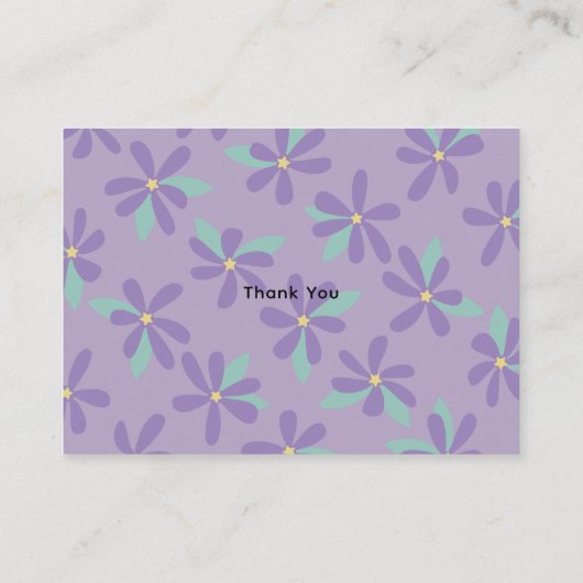 Pregnant Bee wGlasses Purple Floral Books For Baby Informatiekaartje (Achterkant)