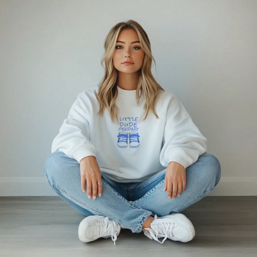 Pregnant First Mothers Day blue baby shoes  Trui