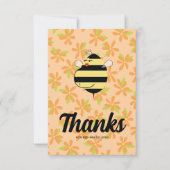 Pregnant Mom Bee Orange Floral Bedankkaart (Voorkant)