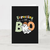 Pregnant Mom To Be Little Boo Funny Halloween Desi Kaart (Voorkant)