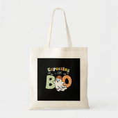 Pregnant Mom To Be Little Boo Funny Halloween Desi Tote Bag (Voorkant)