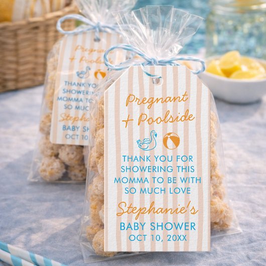 Pregnant & Poolside Summer Pool Party Baby Shower Cadeaulabel