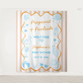 Pregnant & Poolside Summer Pool Party Baby Shower Wandkleed (Voorkant)
