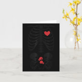 Pregnant Skeleton Twin Halloween Skeleton Boxing T Kaart (Gele Bloem)