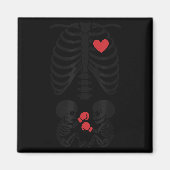 Pregnant Skeleton Twin Halloween Skeleton Boxing T Magneet (Voorkant)