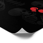 Pregnant Skeleton Twin Halloween Skeleton Boxing T Poster (Hoek)