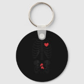 Pregnant Skeleton Twin Halloween Skeleton Boxing T Sleutelhanger (Voorkant)