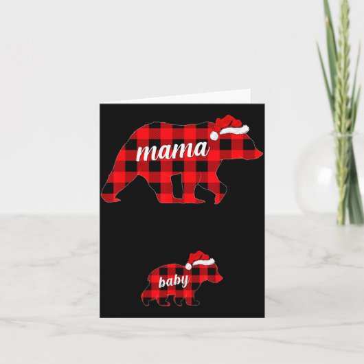 Pregnant Women Mama Bear Pregnancy Christmas Pajam Kaart (Voorkant)
