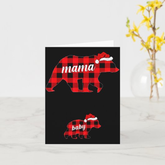 Pregnant Women Mama Bear Pregnancy Christmas Pajam Kaart (Gele Bloem)