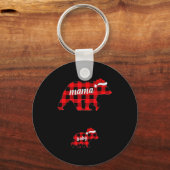 Pregnant Women Mama Bear Pregnancy Christmas Pajam Sleutelhanger (Voorkant)