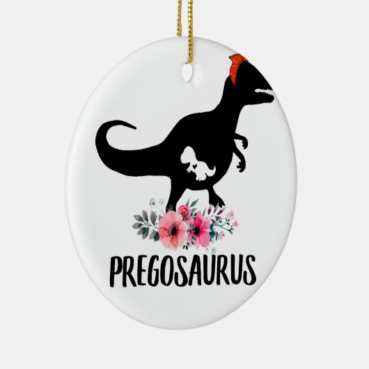 Pregosaurus Funny Zwangerschap Gift Keramisch Ornament (Rechts)
