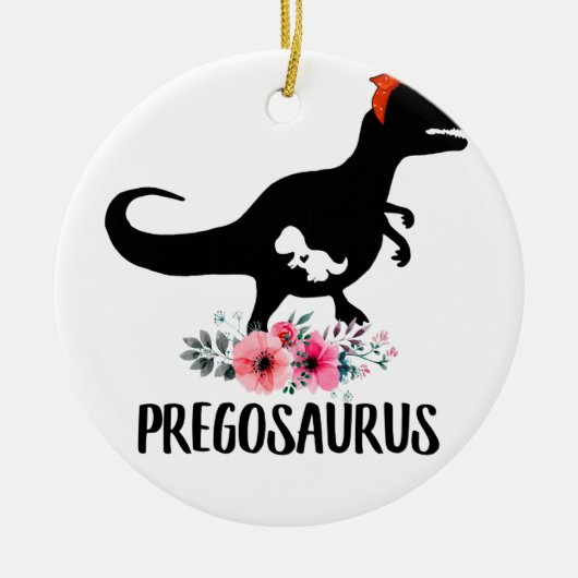 Pregosaurus Funny Zwangerschap Gift Keramisch Ornament (Voorkant)