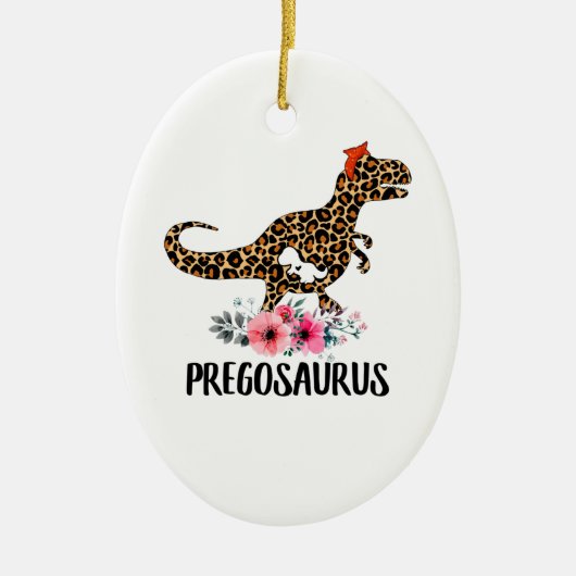Pregosaurus Funny Zwangerschap Gift Keramisch Ornament (Voorkant)