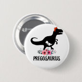 Pregosaurus Funny Zwangerschap Gift Ronde Button 5,7 Cm (Voorkant /achterkant)