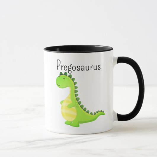 Pregosaurus Grappig Zwanger Dinosaurus Mok (Rechts)