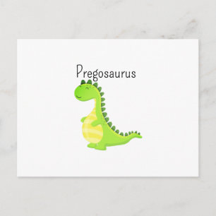 Pregosaurus Grappige Zwangere Dinosaur Baby Shower Feestdagenkaart