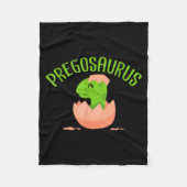 Pregosaurus Preggo Saurus Pregnant Women Dino Love Fleece Deken (Voorkant)
