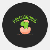 Pregosaurus Preggo Saurus Pregnant Women Dino Love Ronde Sticker (Voorkant)
