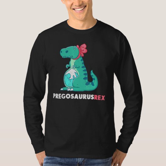 Pregosaurus rex Dinosaurus Zwangerschap Aankondigi T-shirt (Voorkant)