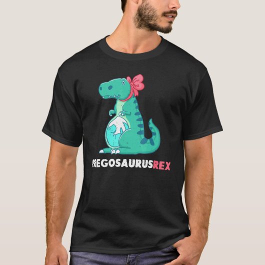 Pregosaurus rex Dinosaurus Zwangerschap Aankondigi T-shirt (Voorkant)
