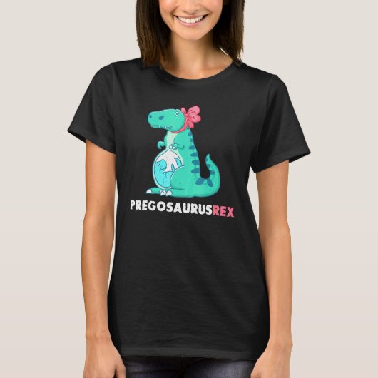 Pregosaurus rex Dinosaurus Zwangerschap Aankondigi T-shirt (Voorkant)