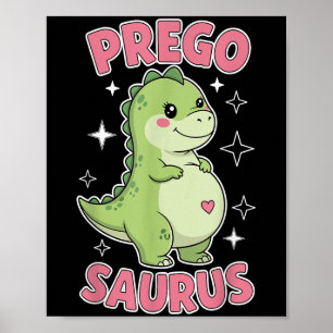 Pregosaurus Schattige Retro Mama Dinosaurus Zwange Poster