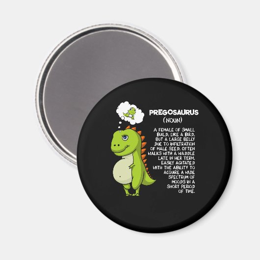 Pregosaurus T-Rex Dinosaur moeder Zwangerschap Magneet (Voorkant / Achterkant)