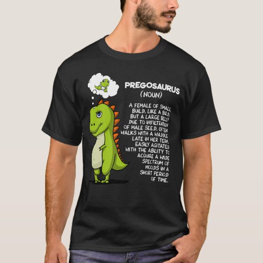 Pregosaurus T-Rex Dinosaur moeder Zwangerschap T-shirt (Voorkant)