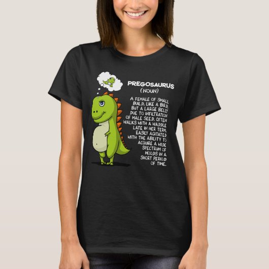 Pregosaurus T-Rex Dinosaur moeder Zwangerschap T-shirt (Voorkant)