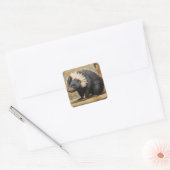 Prehesile-Tailed Porcupine kubistische stijl Vierkante Sticker (Envelop)