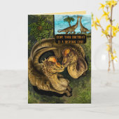 Prehistoric Dino Birthday Card Kaart (Gele Bloem)