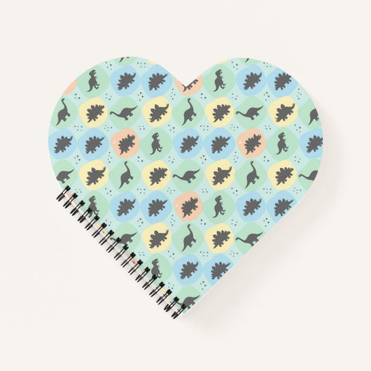 Prehistoric Dinosaur Silhouette Seamless Pattern Notitieboek (Voorkant)