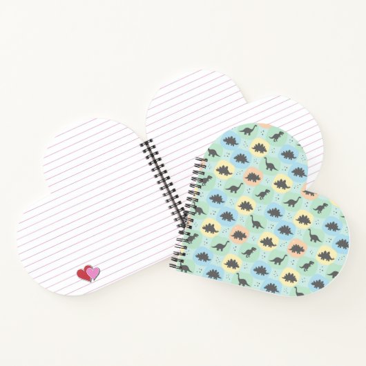 Prehistoric Dinosaur Silhouette Seamless Pattern Notitieboek (Binnen)