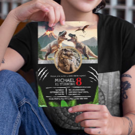 Prehistoric Dinosaur T-rex Birthday Party Kaart