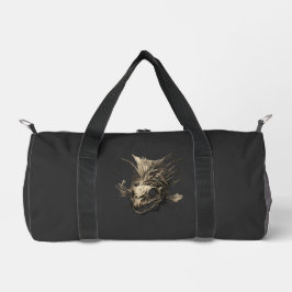 Prehistoric Fish Skull Grunge Dark Art Duffel Bag Plunjezak