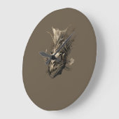 Prehistoric Fish Skull Grunge Dark Art Grote Klok (Hoek)