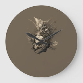 Prehistoric Fish Skull Grunge Dark Art Grote Klok