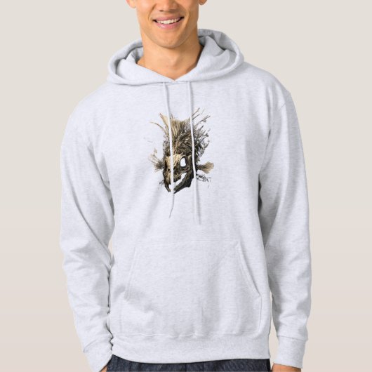 Prehistoric Fish Skull Grunge Dark Art Hoodie (Voorkant)