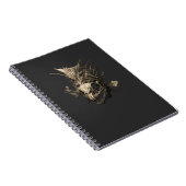 Prehistoric Fish Skull Grunge Dark Art Notitieboek (Rechterzijde)