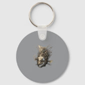 Prehistoric Fish Skull Grunge Dark Art Sleutelhanger (Voorkant)