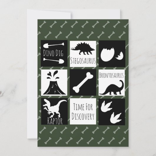 Prehistorisch Baby shower Dinosaurs Kaart (Achterkant)