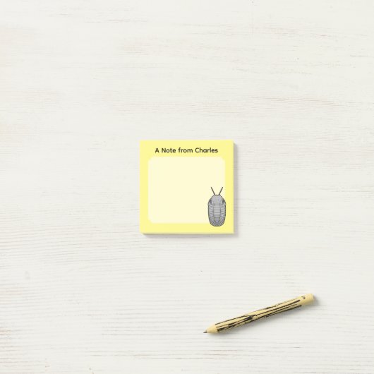 Prehistorisch dier trilobiet post-it® notes (Op bureau)