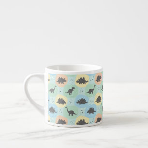 Prehistorisch dinosaurus silhouet naadloos patroon espresso kop