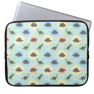 Prehistorisch dinosaurus silhouet naadloos patroon laptop sleeve
