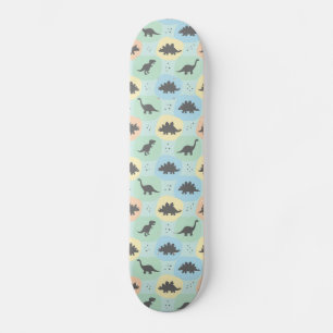 Prehistorisch dinosaurus silhouet naadloos patroon persoonlijk skateboard