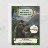 Prehistorisch Dinosaurus T-rex Verjaardagsfeestje Kaart (Voorkant)