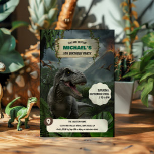 Prehistorisch Dinosaurus T-rex Verjaardagsfeestje Kaart