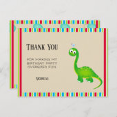 Prehistorisch Dinosaurus Verjaardagsfeest Dank Je Briefkaart (Voorkant / Achterkant)
